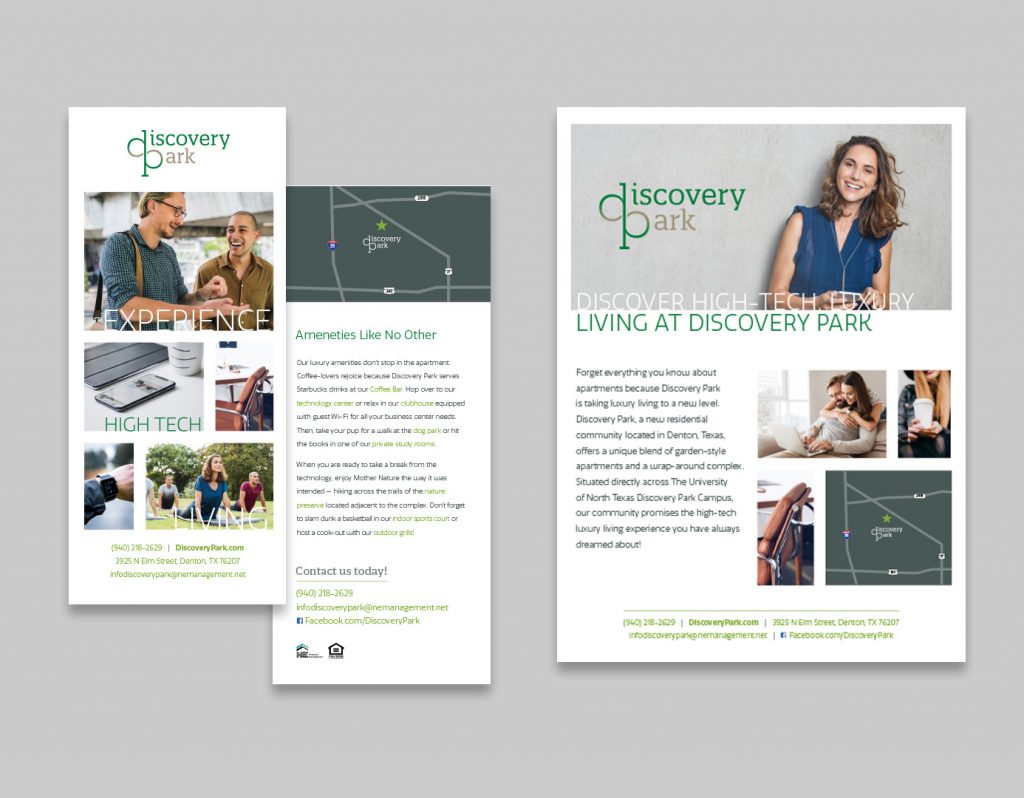 Discovery Park collateral mockups