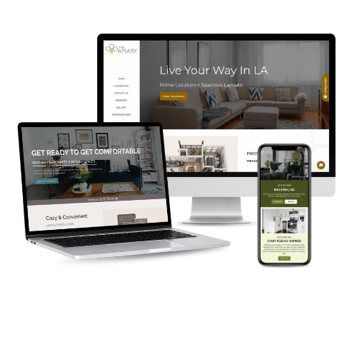 Swifty apartment website shown on desktop and mobile