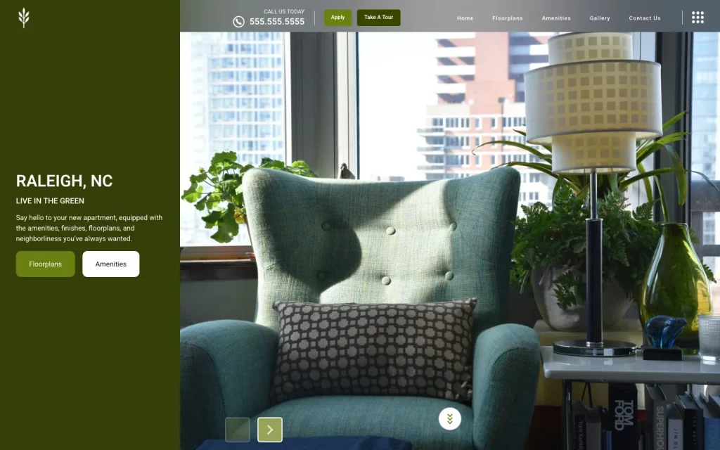 Emily, the AI assistant, open on a Swifty apartment website