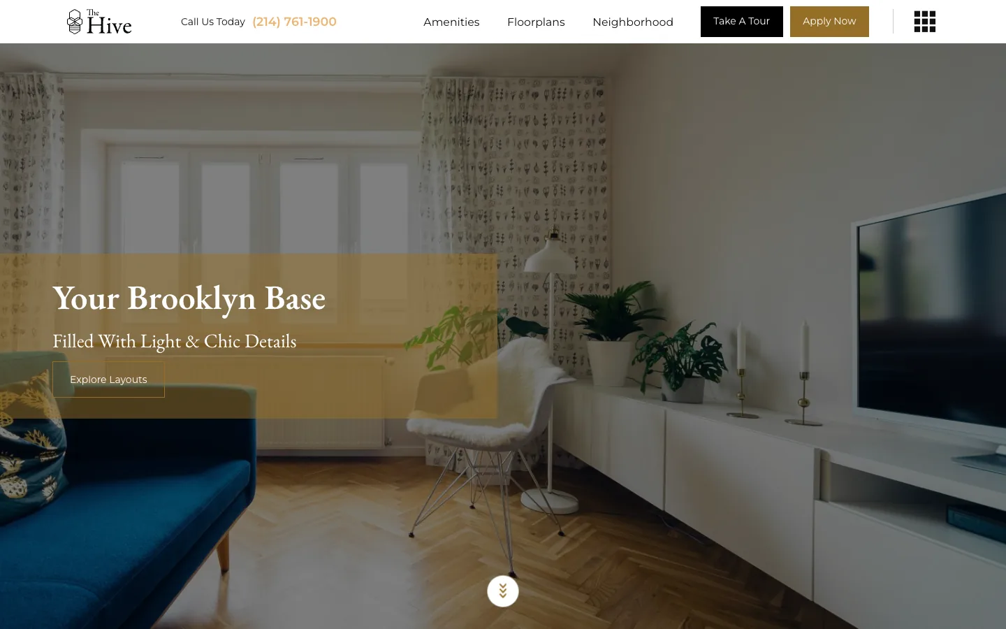 The Hive demo apartment website built on Swifty